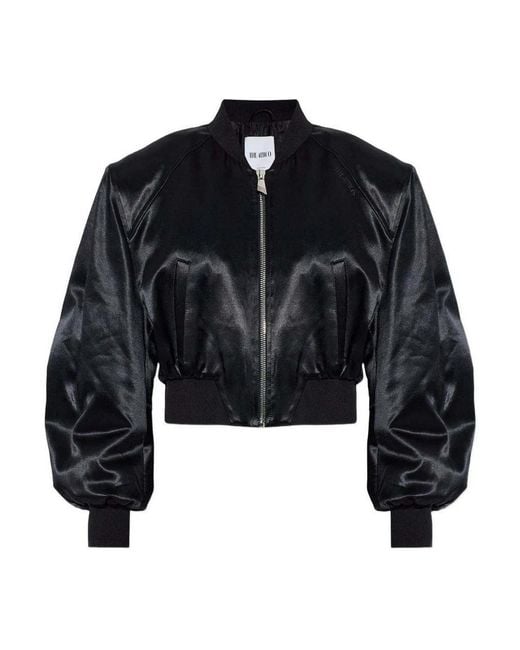 The Attico Blue Satin Bomber Jacket