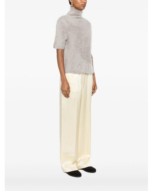 Soft Goat White Cashmere Turtle-Neck Sweater