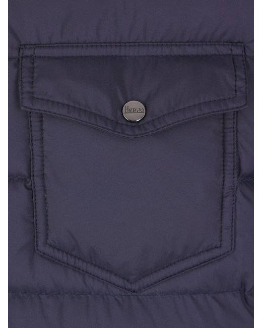 Herno Blue Quilted Padded Jacket for men