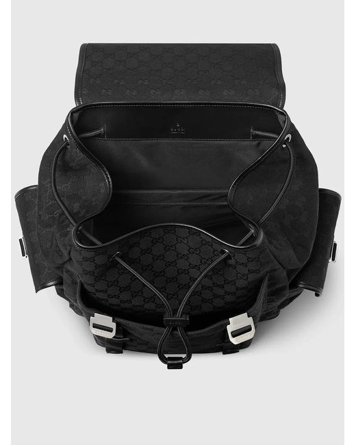 Gucci Black Gg Supreme Fabric Backpack for men