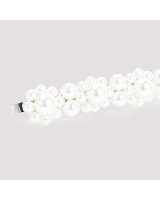 Simone Rocha White Medium Flower Hair Clips