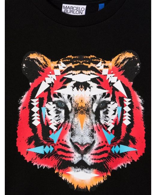 Marcelo Burlon Black Marcelo Burlon County Of Milan Cross Tiger Crewneck