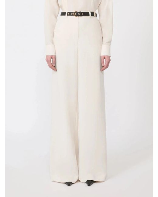 Max Mara White Mstamico Cady Trousers