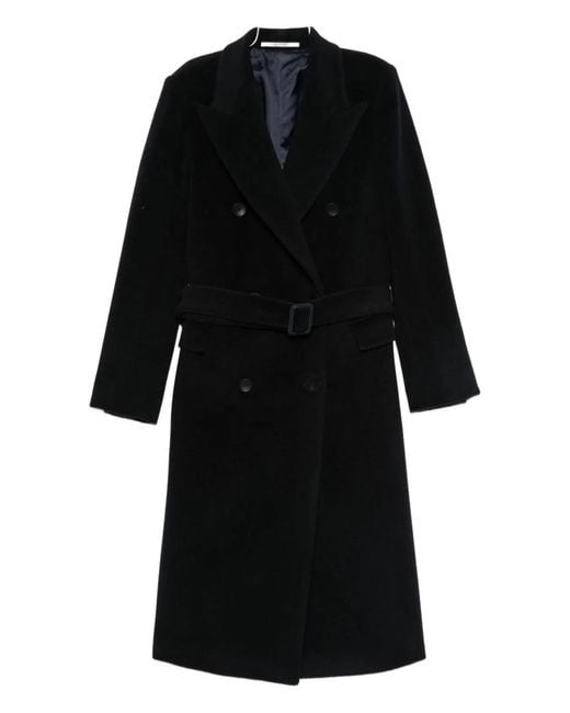 Tagliatore Black Wool Double-Bteasted Coat