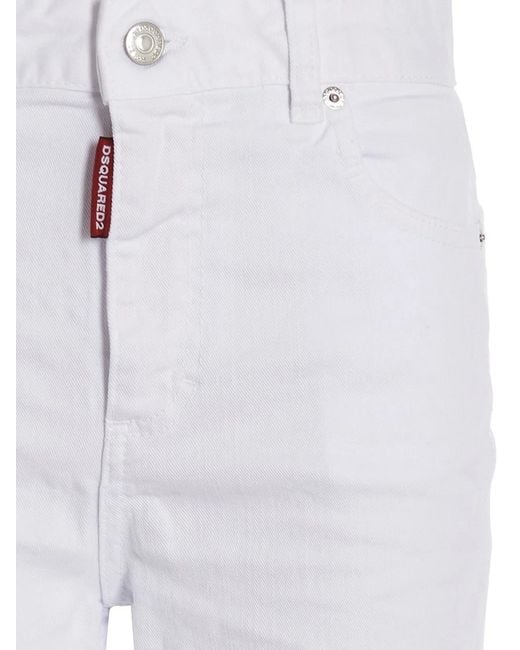 DSquared² White 'Super Flared Cropped' Jeans