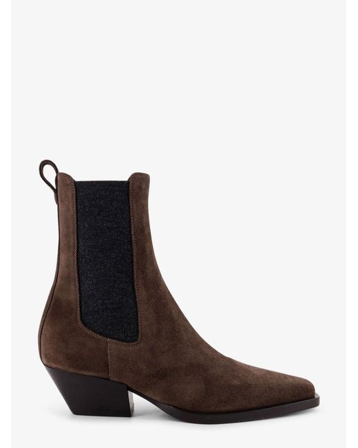 Brunello Cucinelli Brown Chelsea Boot Suede Ankle Boots