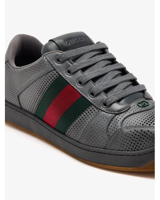 Gucci Black Multicolour Leather Screener Sneakers for men
