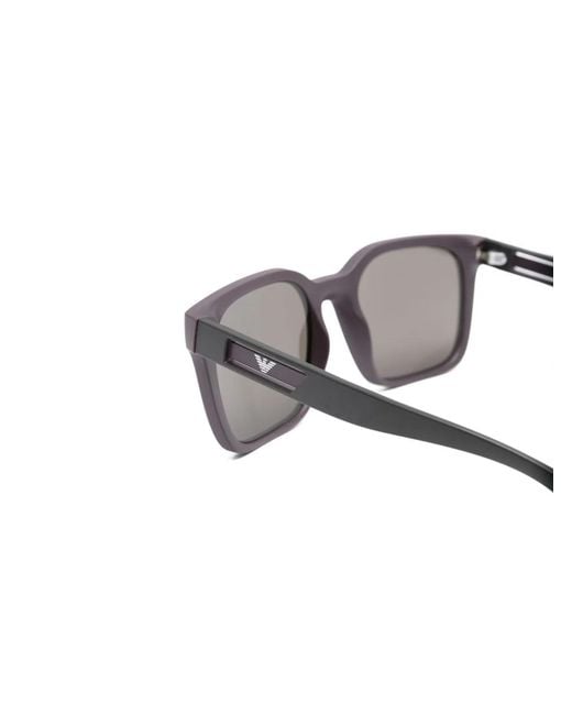 Emporio Armani Gray Bordeaux Acetate Sunglasses for men