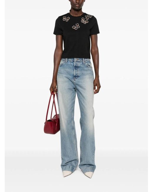 Alice + Olivia Black Cindy Cut-Out T-Shirt
