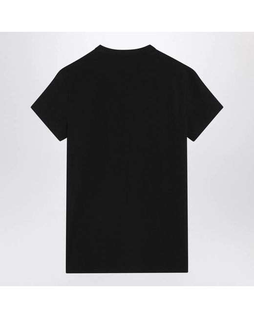 Dolce & Gabbana Black Dolce&Gabbana T-Shirt With Logo Embroidery for men