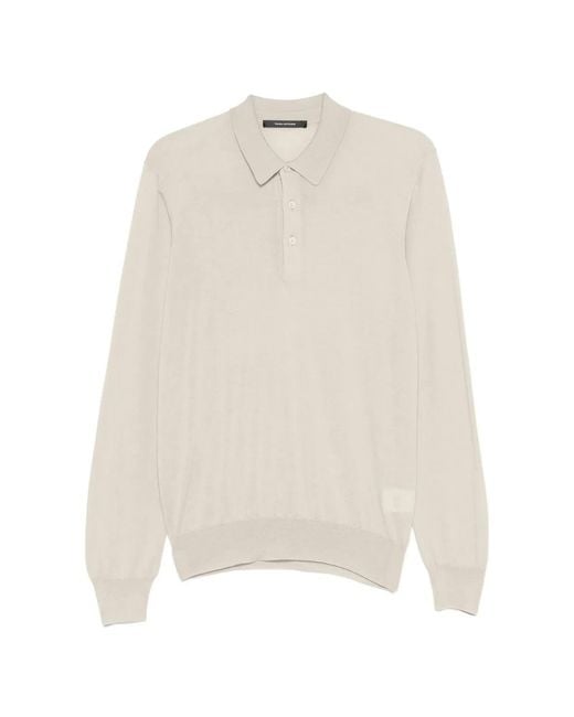 Tagliatore White Zeno Knitted Polo Shirt for men