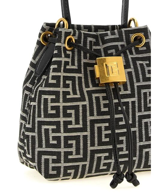 Balmain Black 'Pulse' Mini Bucket Bag