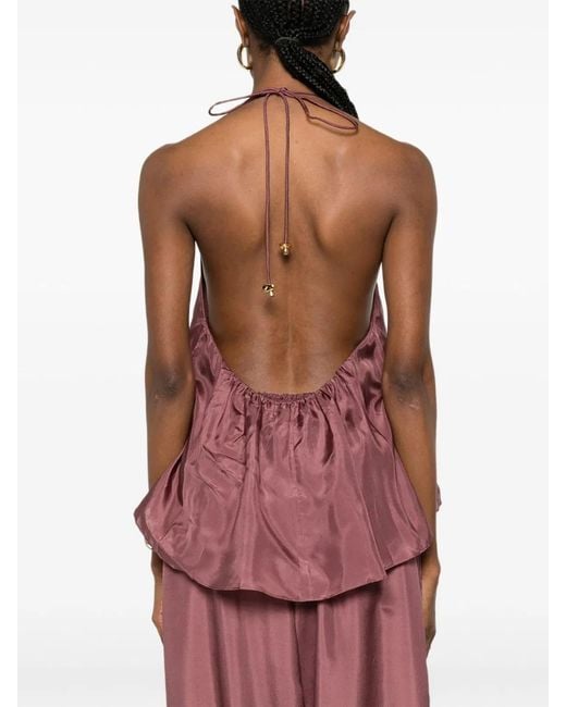 Zimmermann Purple Aster Silk Top