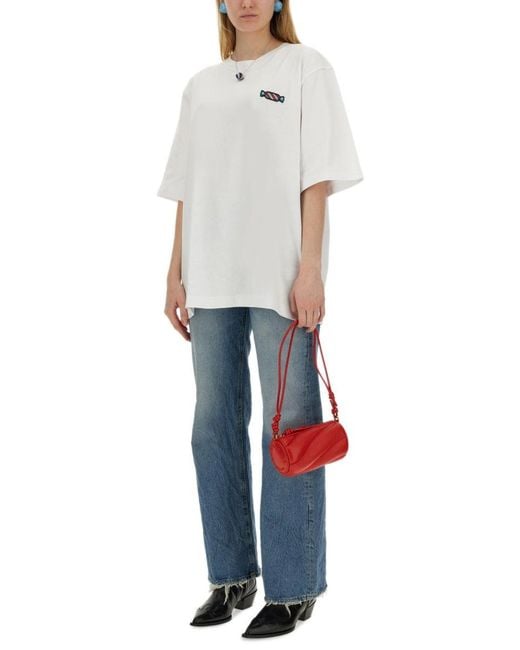 Fiorucci White 3.5 Leather Shoulder Bag