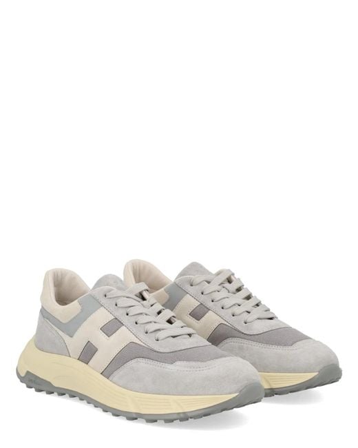 Hogan White Multicolour Calfskin Sneakers for men