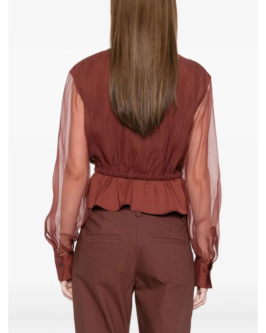 Brunello Cucinelli Red Cotton Polyamide Silk Shirt