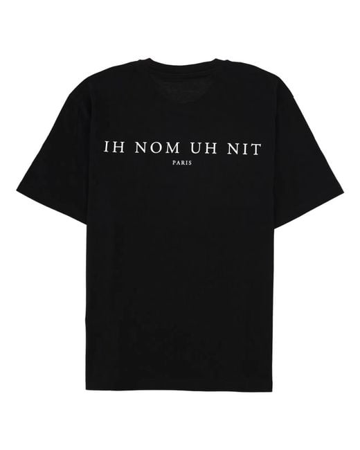 Ih Nom Uh Nit Black "Newspaper Mask" T-Shirt for men
