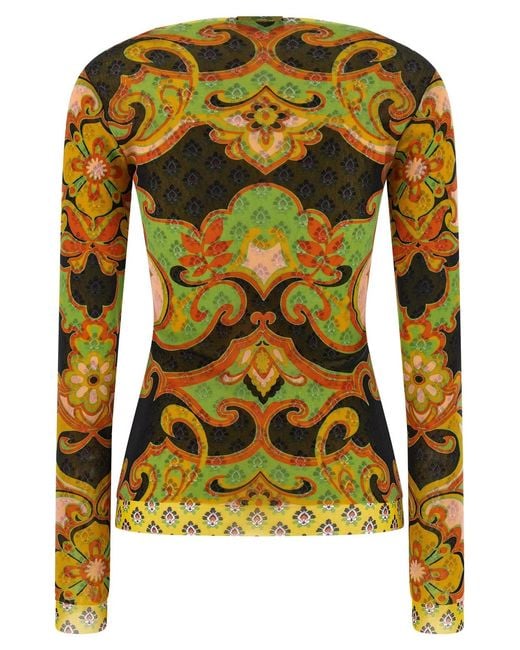 Etro Yellow Double-Layer Mesh