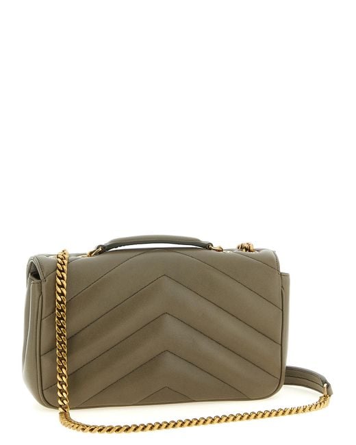 Saint Laurent Natural 'Loulou' Small Shoulder Bag
