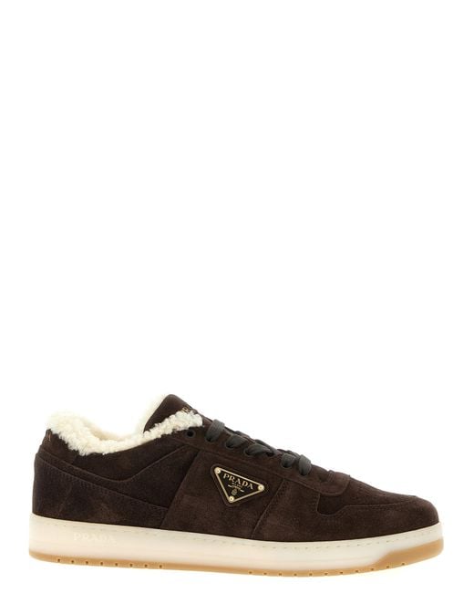 Prada Brown 'Downtown' Sneakers for men