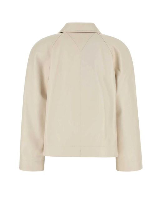 Bottega Veneta Natural Ivory Leather Jacket