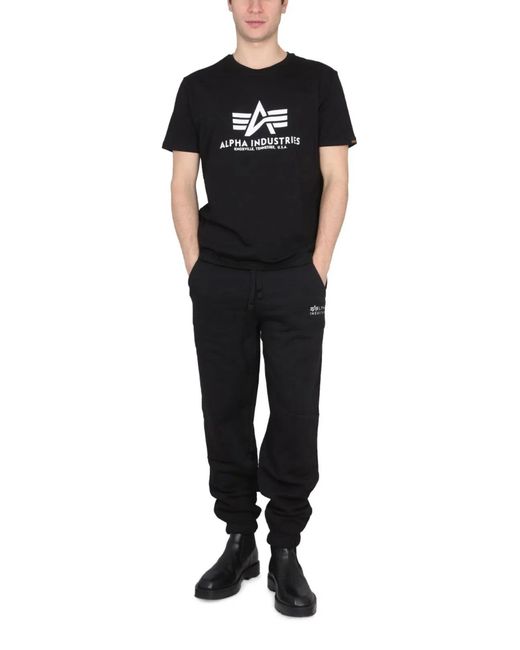 Alpha Industries Black T-Shirt With Logo for men