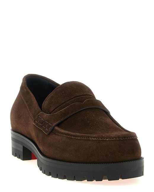 Christian Louboutin Brown 'Caravin' Loafers for men