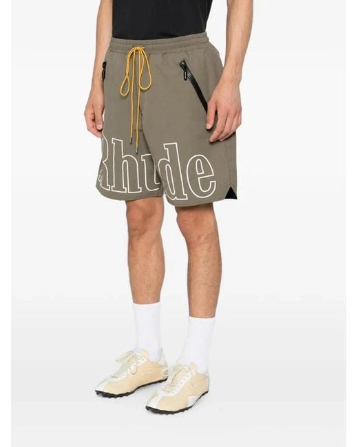Rhude Gray Logo Short for men