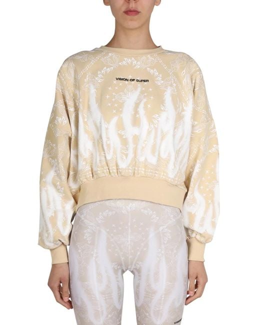 Vision Of Super White Paisley Pattern Sweatshirt