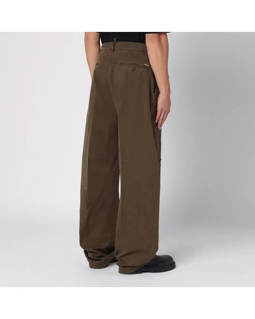 DSquared² Brown Military Wide Trousers With Wear for men