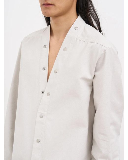Rick Owens White Larry Cotton Shirt for men