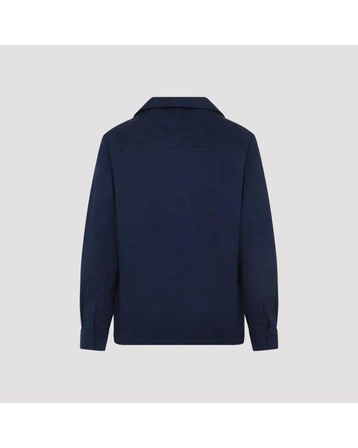 Casablanca Blue Monogram Cotton Long Sleeves Shirt for men