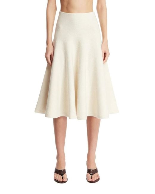 Alaïa Natural Alaia Ivory Stretch Cashmere Blend Skirt