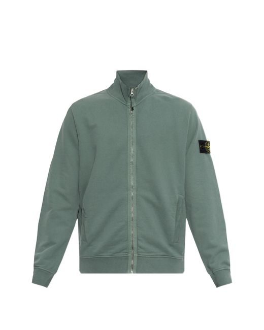 Stone Island Green Zip Up Cardigan for men