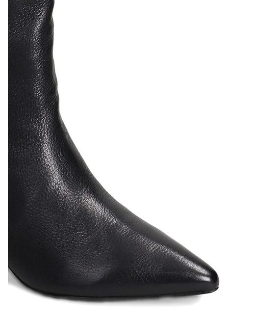 Ash Black Pointed Toe Mid-Calf Boots Ankle Boots