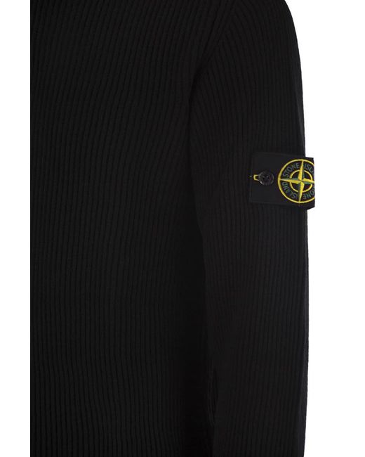 Stone Island Black Longsleeved Tshirt With Logo for men