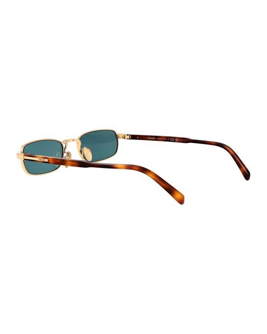 Prada Blue Petrol Acetate + Metal Sunglasses for men