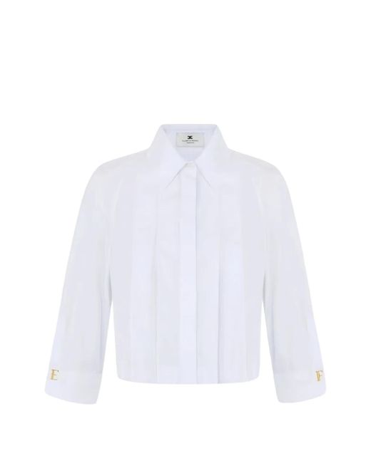 Elisabetta Franchi White Stretch Fabric Shirt