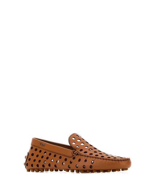 Tod's Brown Gommino 22L Pantofola Fori Lett
