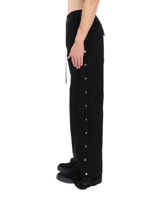 Rick Owens Black Cotton-Blend Trousers for men