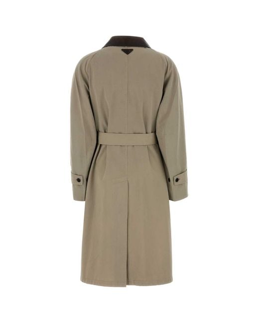 Prada Natural Dove Cotton Overcoat