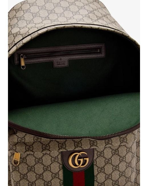 Gucci Gray Canvas Medium Ophidia Backpack for men