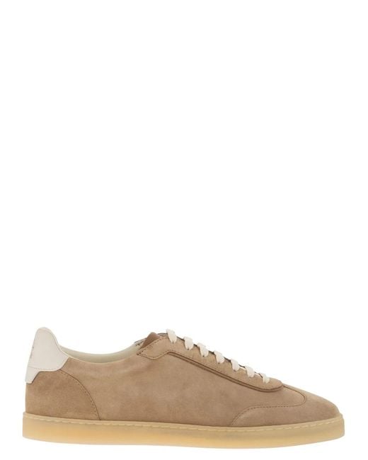 Brunello Cucinelli Brown Suede Trainers for men