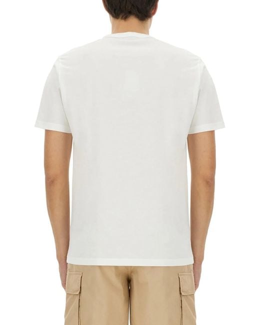 Woolrich White T-Shirt With Print for men