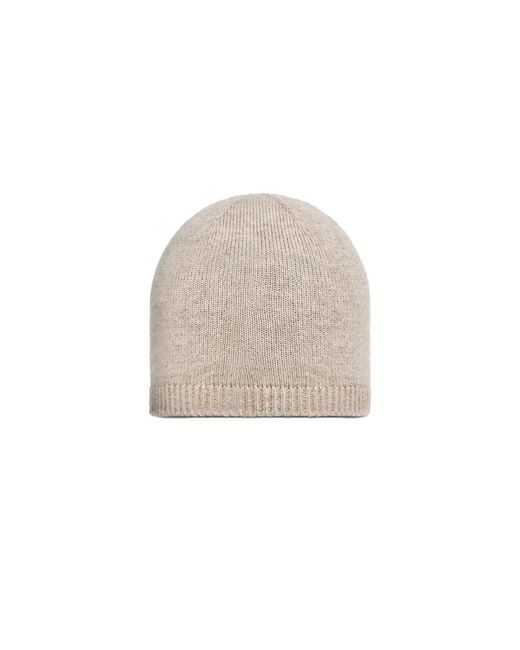Moncler White Logo Beanie Hat