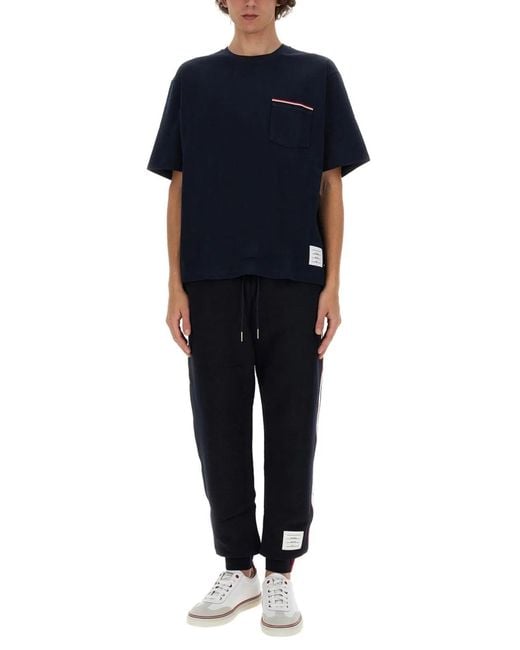 Thom Browne Black Grosgrain-Trimmed Sweatpants for men