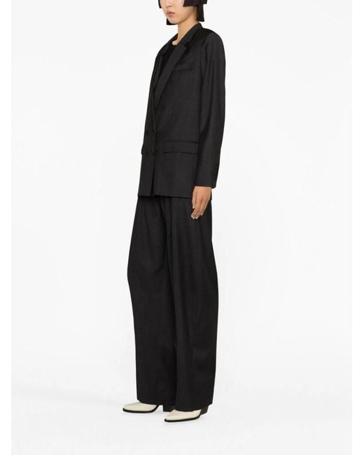Isabel Marant Black Virgin Wool Plaid Blazer