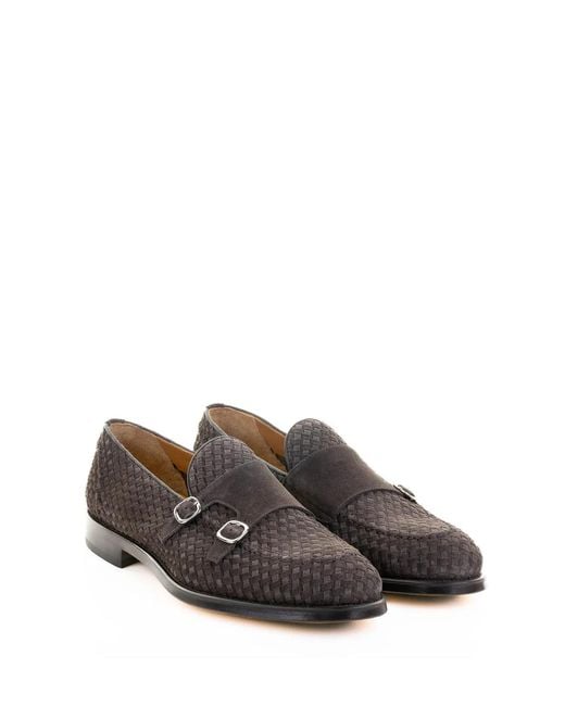 Doucal's Gray Double Buckle Moccasin for men