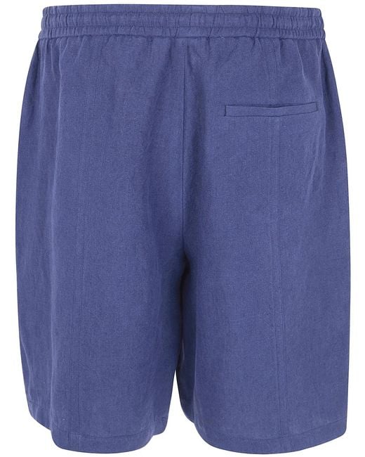 Emporio Armani Blue Linen Shorts for men