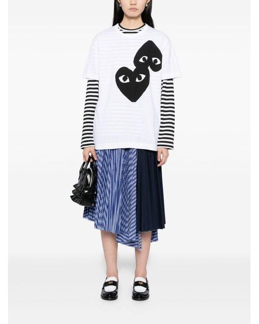 Comme des Garçons White Heart Cotton T-Shirt
